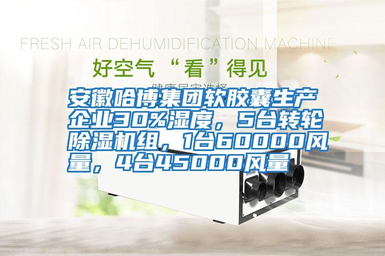 安徽哈博集團(tuán)軟膠囊生產(chǎn)企業(yè)30%濕度，5臺轉(zhuǎn)輪除濕機(jī)組，1臺60000風(fēng)量，4臺45000風(fēng)量