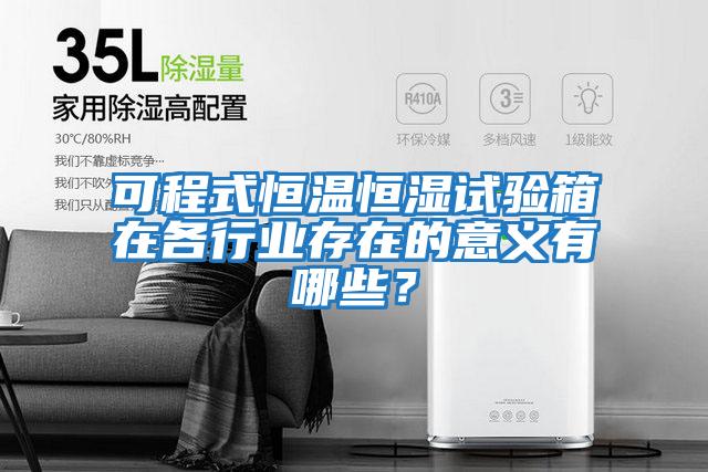 可程式恒溫恒濕試驗箱在各行業存在的意義有哪些？