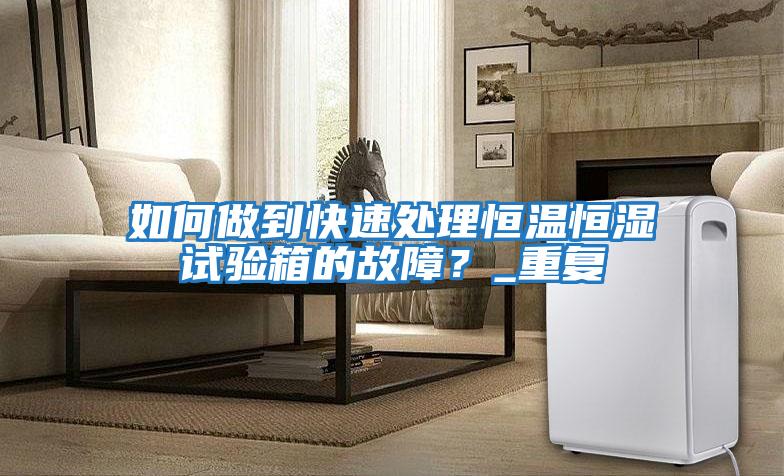 如何做到快速處理恒溫恒濕試驗箱的故障？_重復