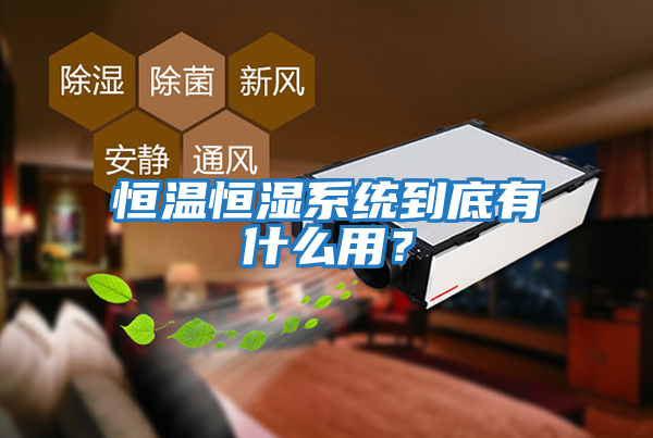 恒溫恒濕系統到底有什么用？