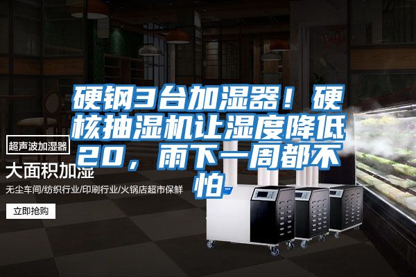 硬鋼3臺(tái)加濕器！硬核抽濕機(jī)讓濕度降低20，雨下一周都不怕